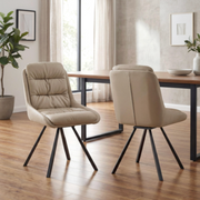 Arnhem Leather Effect Cream Dining Chair
