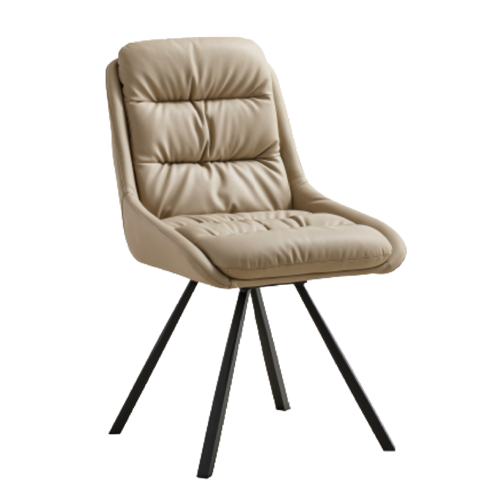 Arnhem Leather Effect Cream Dining Chair