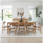 G Plan Winchester 135 – 190cm Extending Dining Table Taupe Flora chairs options