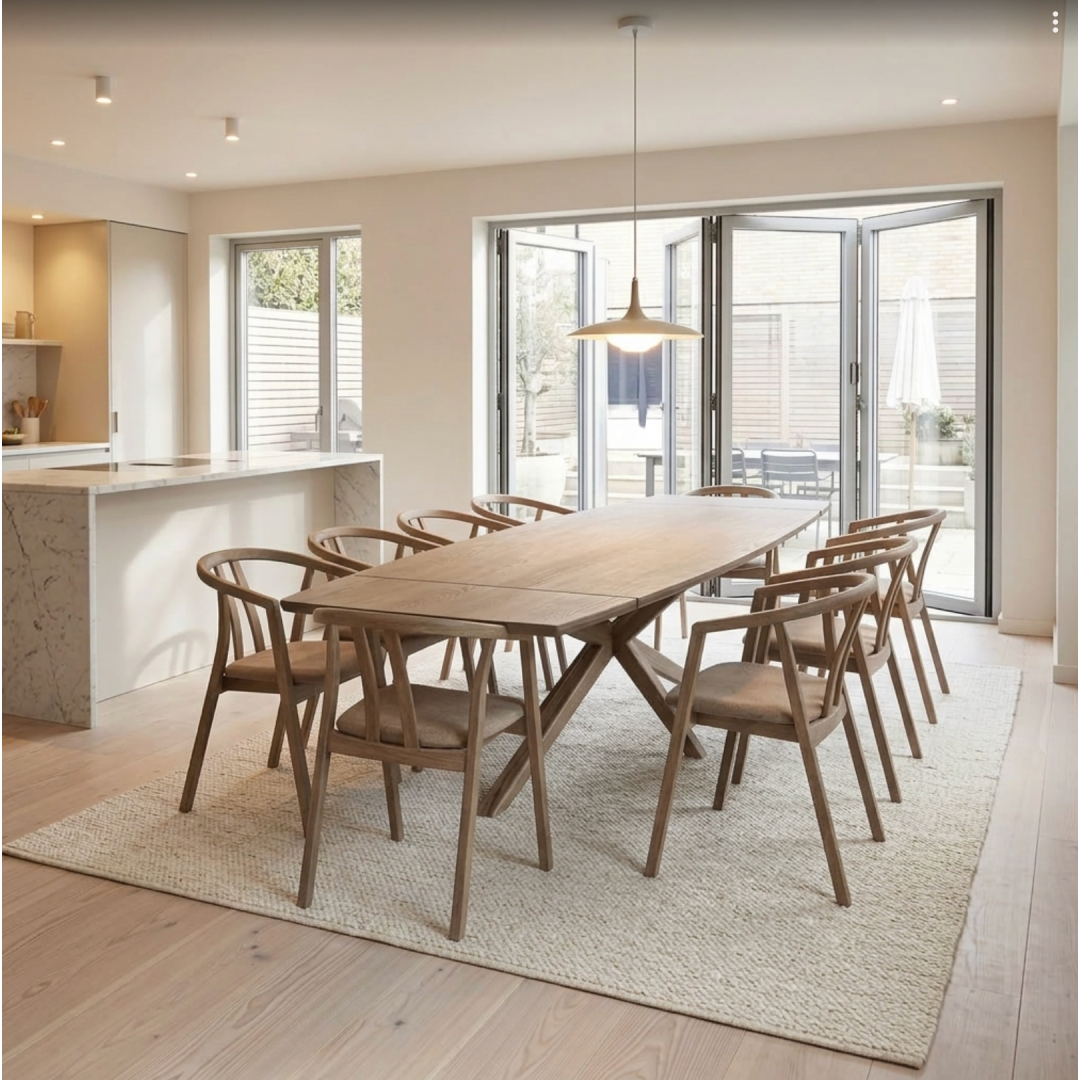 Kristensen Alcor 2400x105cm oak table in barrell top