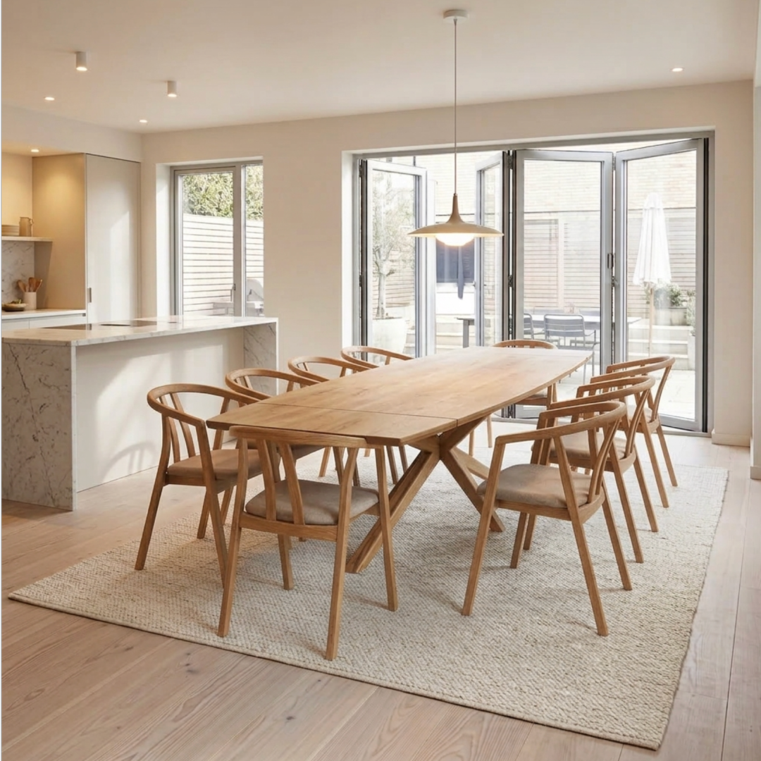 Kristensen Alcor 2400x105cm oak table in barrell top