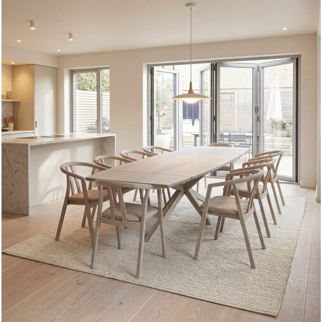 Kristensen Alcor 2400x105cm oak table in barrell top