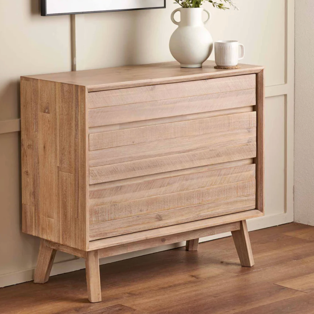 Kalmar Sand Wash Acacia Wood 3 Drawer Unit