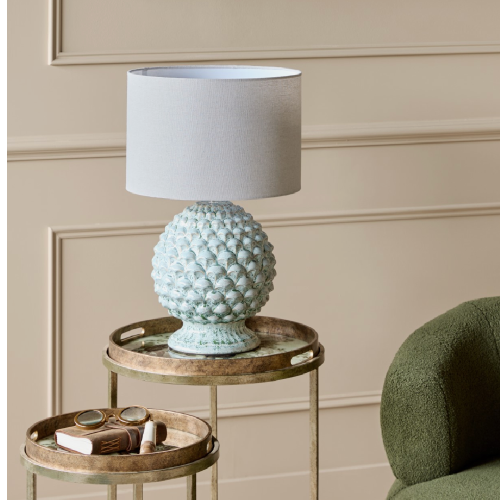 Verona Glazed Ceramic Table Lamp with Shade E27 60W