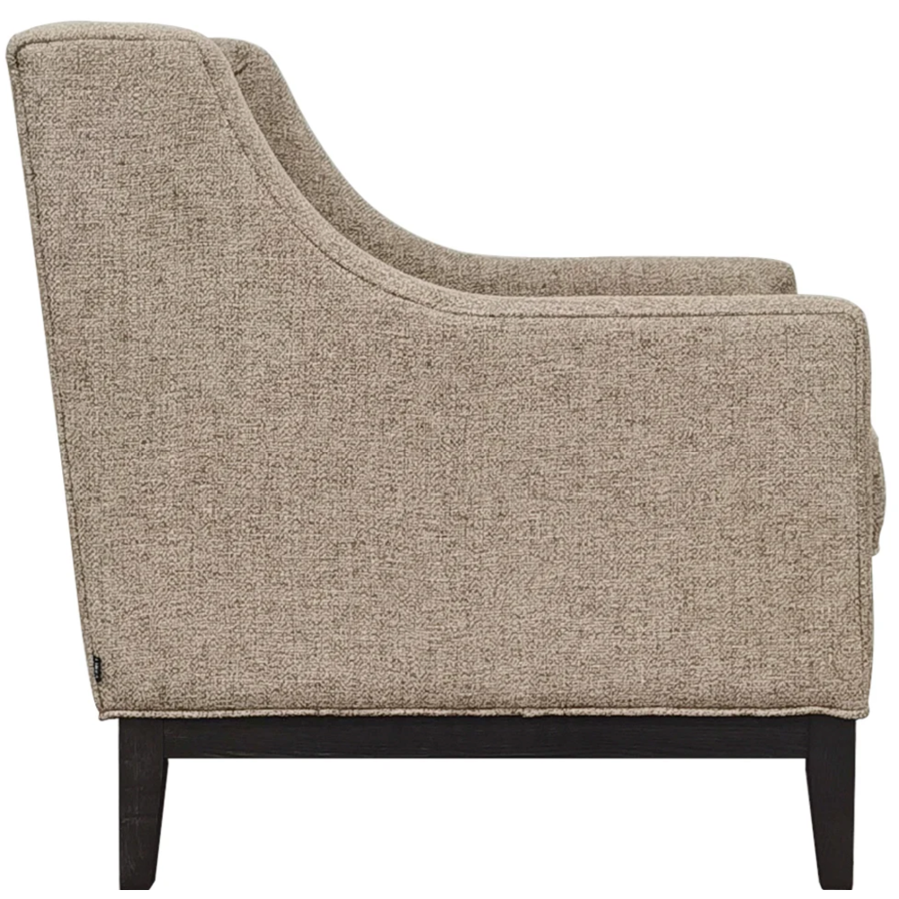 Theodore Buttoned Armchair Dark Taupe