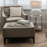 Theodore Buttoned Armchair Dark Taupe