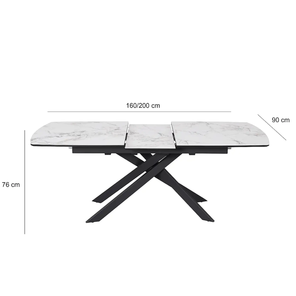 Indus Valley Aura Extending Dining Table With 6 Aura Chairs