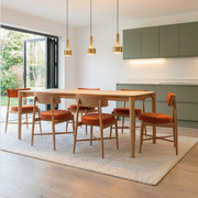 G Plan Winchester 135 – 190cm Extending Dining Table sets with 6 Rust Taupe  Chairs