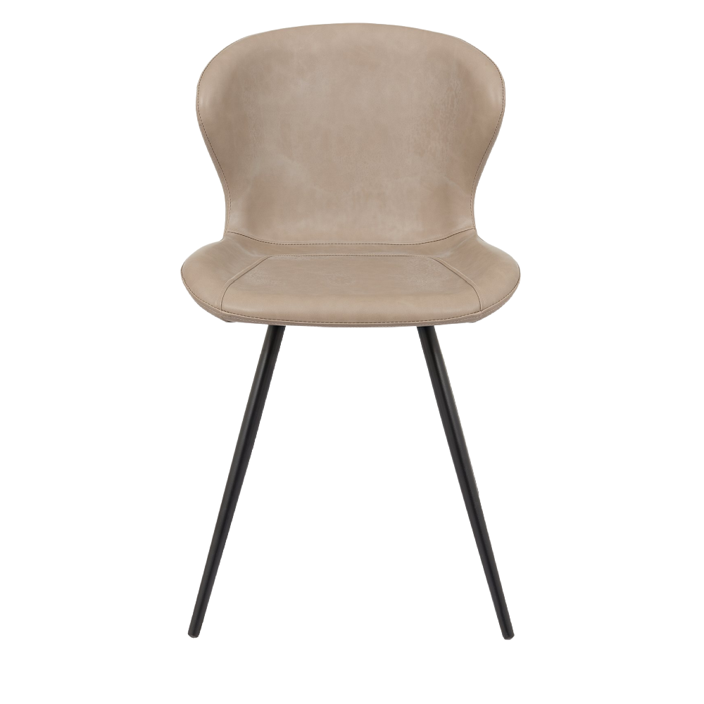 Arlo - Vintage Stone Faux Leather Chair with Black Legs