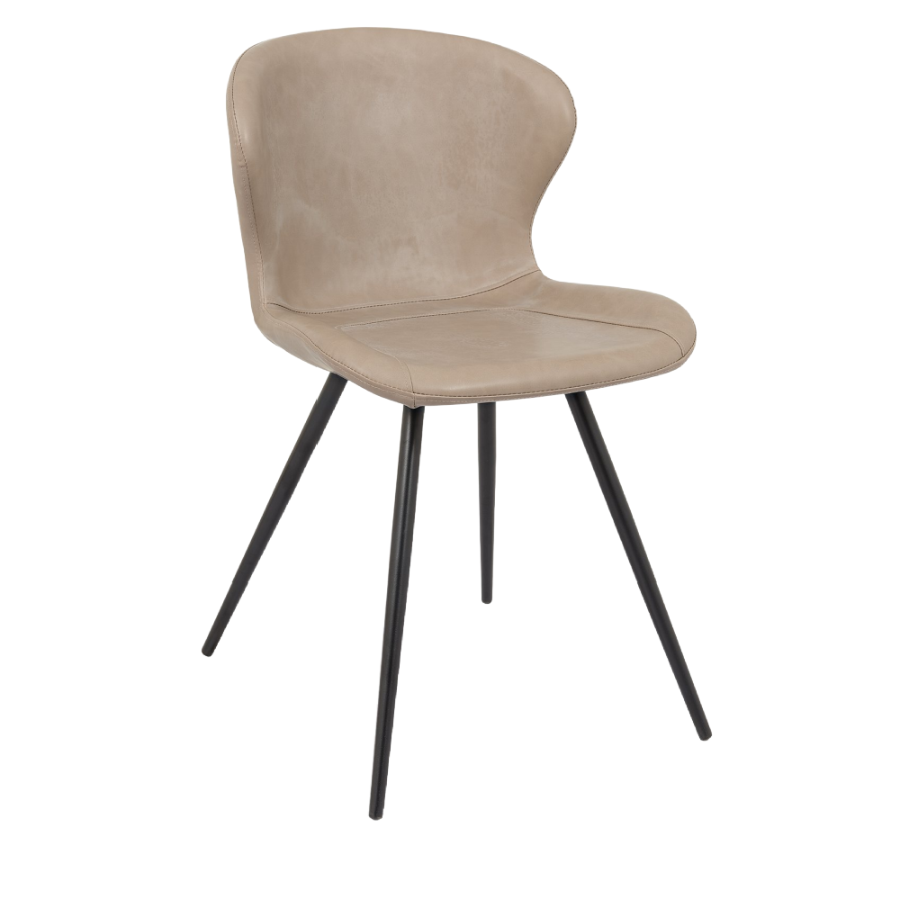 Arlo - Vintage Stone Faux Leather Chair with Black Legs