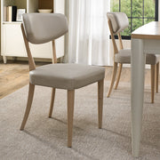 Larsen Scandi Oak Upholstered Chair - Ivory Bonded Leather