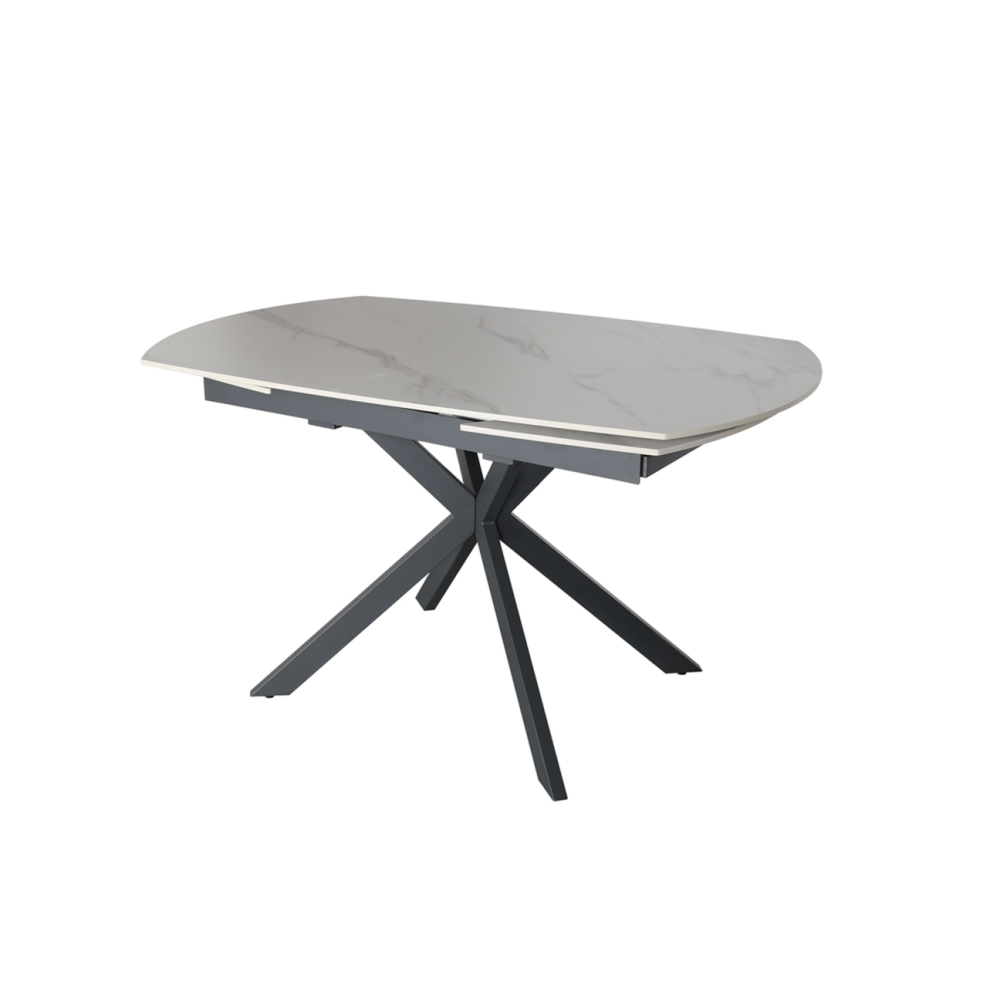 Sintered Stone 140-200cm Twist Extending Dining Table in White