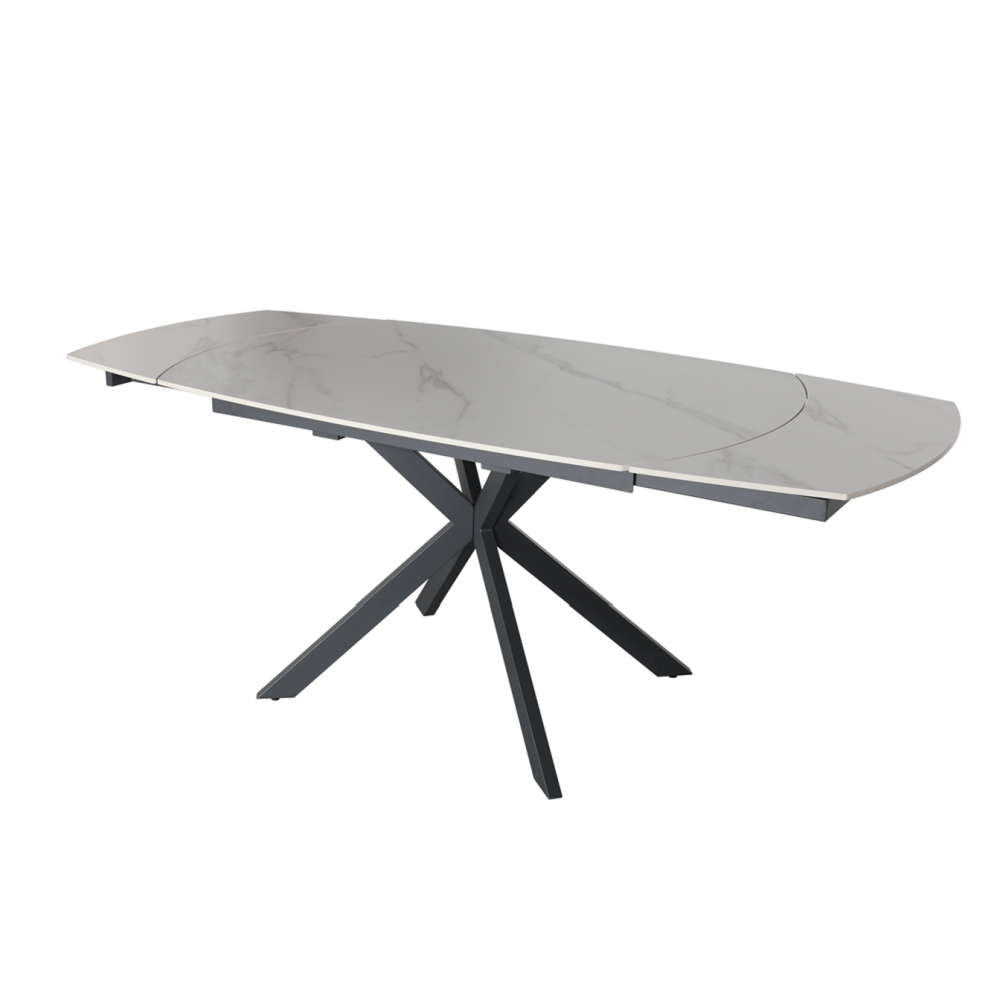 Sintered Stone 140-200cm Twist Extending Dining Table in White