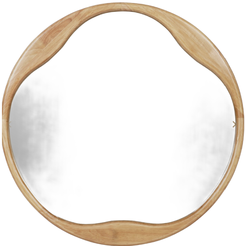 Hague Round Natural Wood Mirror 70cm