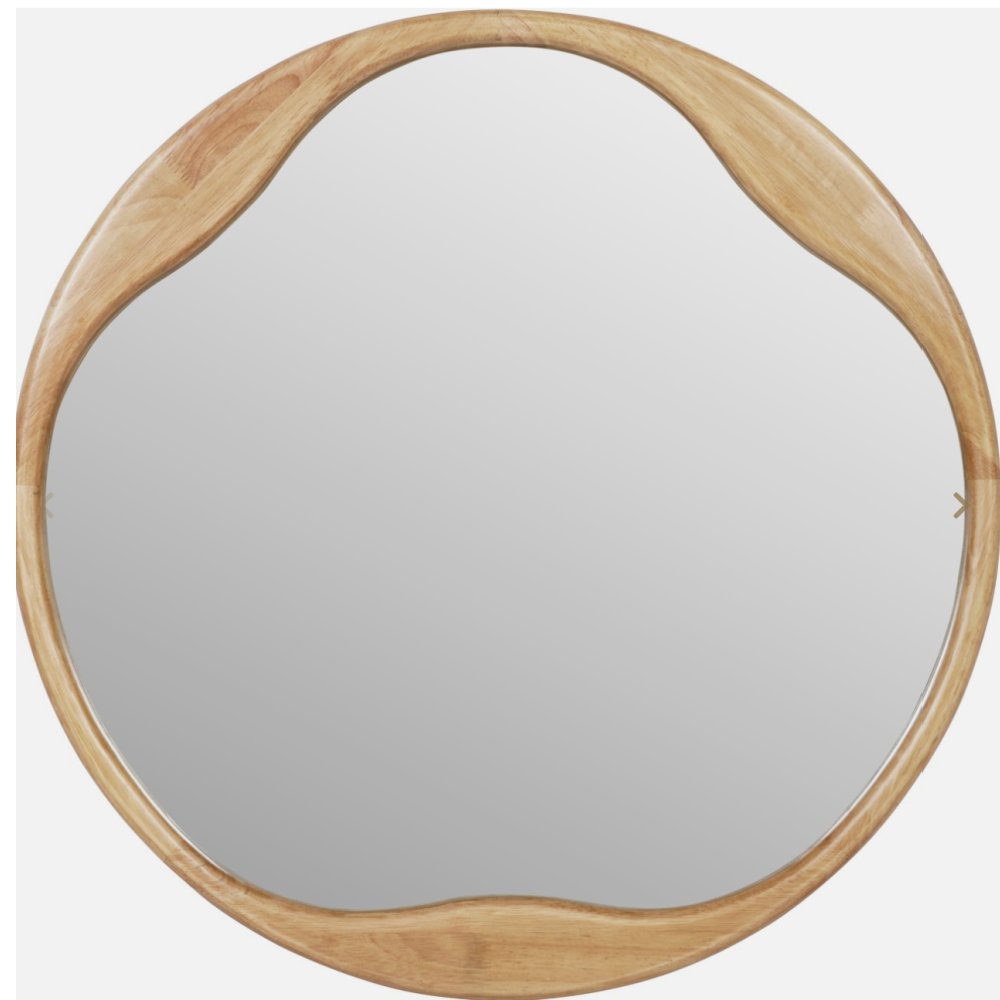 Hague Round Natural Wood Mirror 70cm