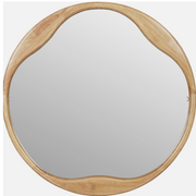 Hague Round Natural Wood Mirror 70cm