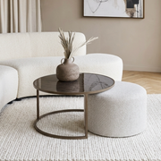 Driftwood Ripple Coffee Table & Nesting Pouffe