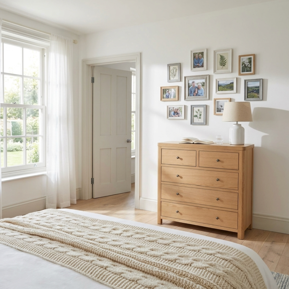 Renata 5 Drawer Tall Chest Oak Natural