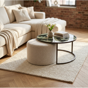 Savanna Leaf Coffee Table & Nesting Pouffe