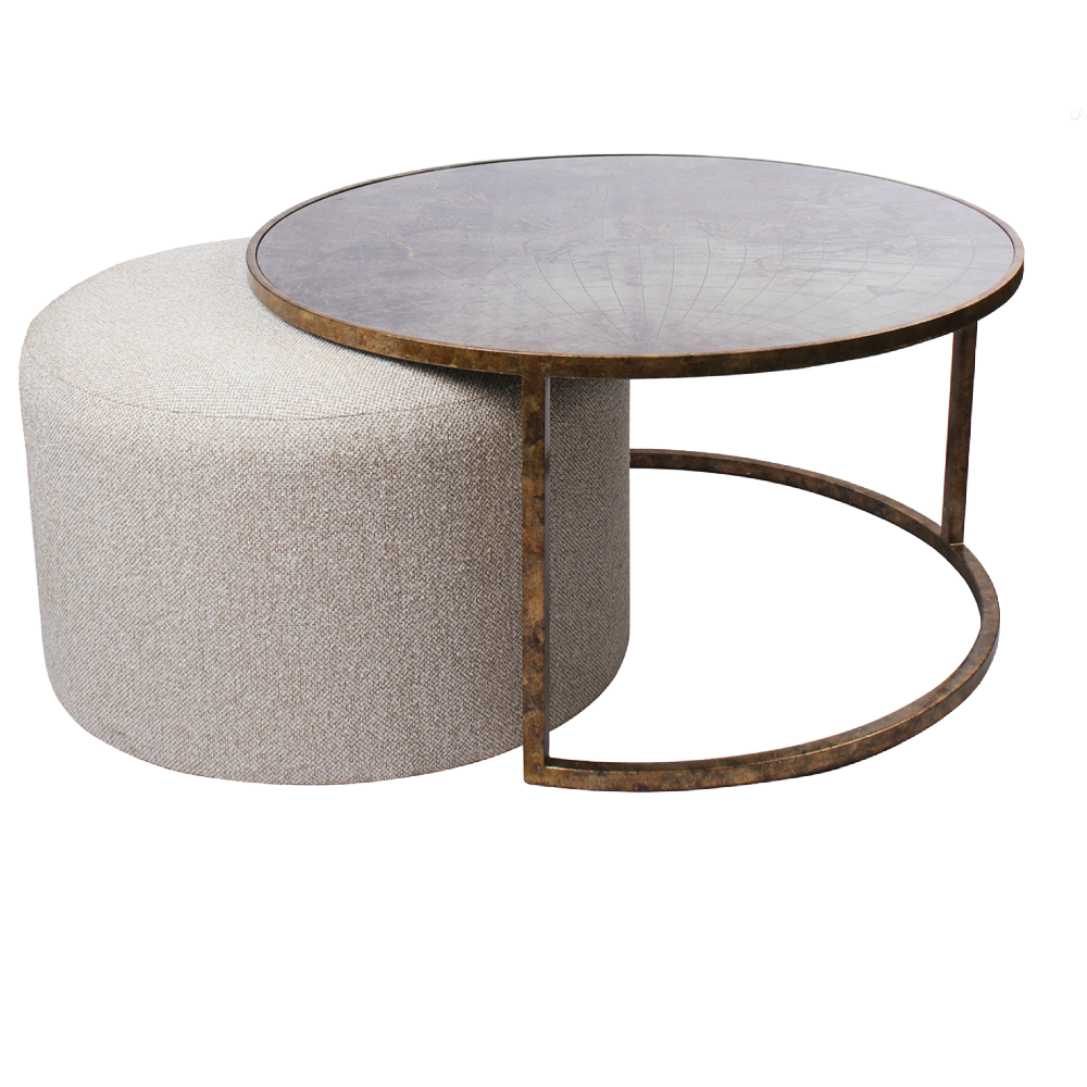 Atlas Coffee Table & Knotted Pouffe