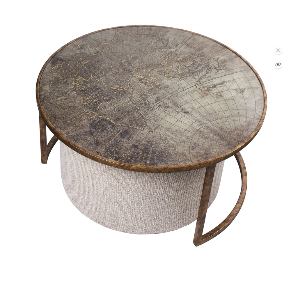 Atlas Coffee Table & Knotted Pouffe