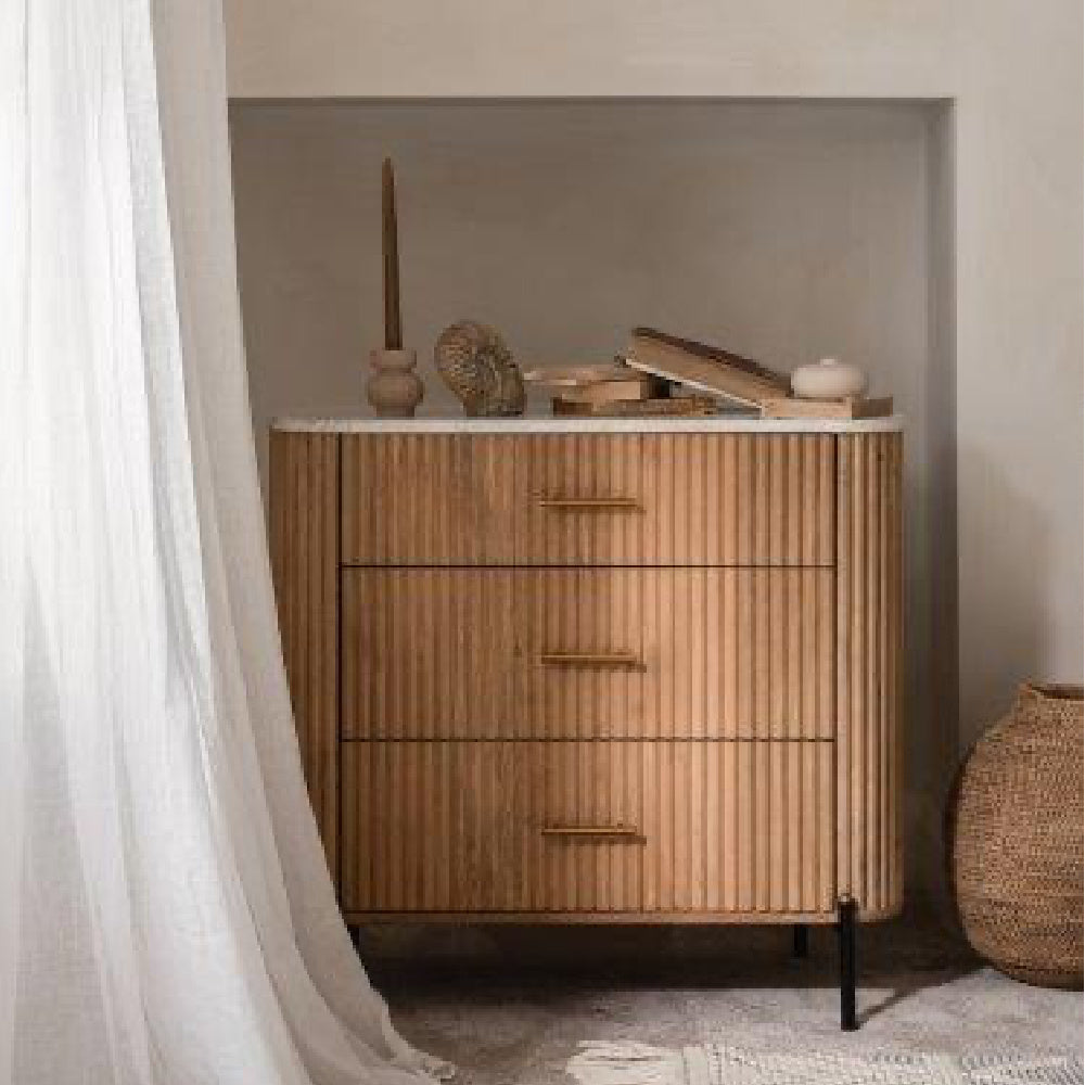 Reed 3 Drawer Bedside /Chest of Drawers