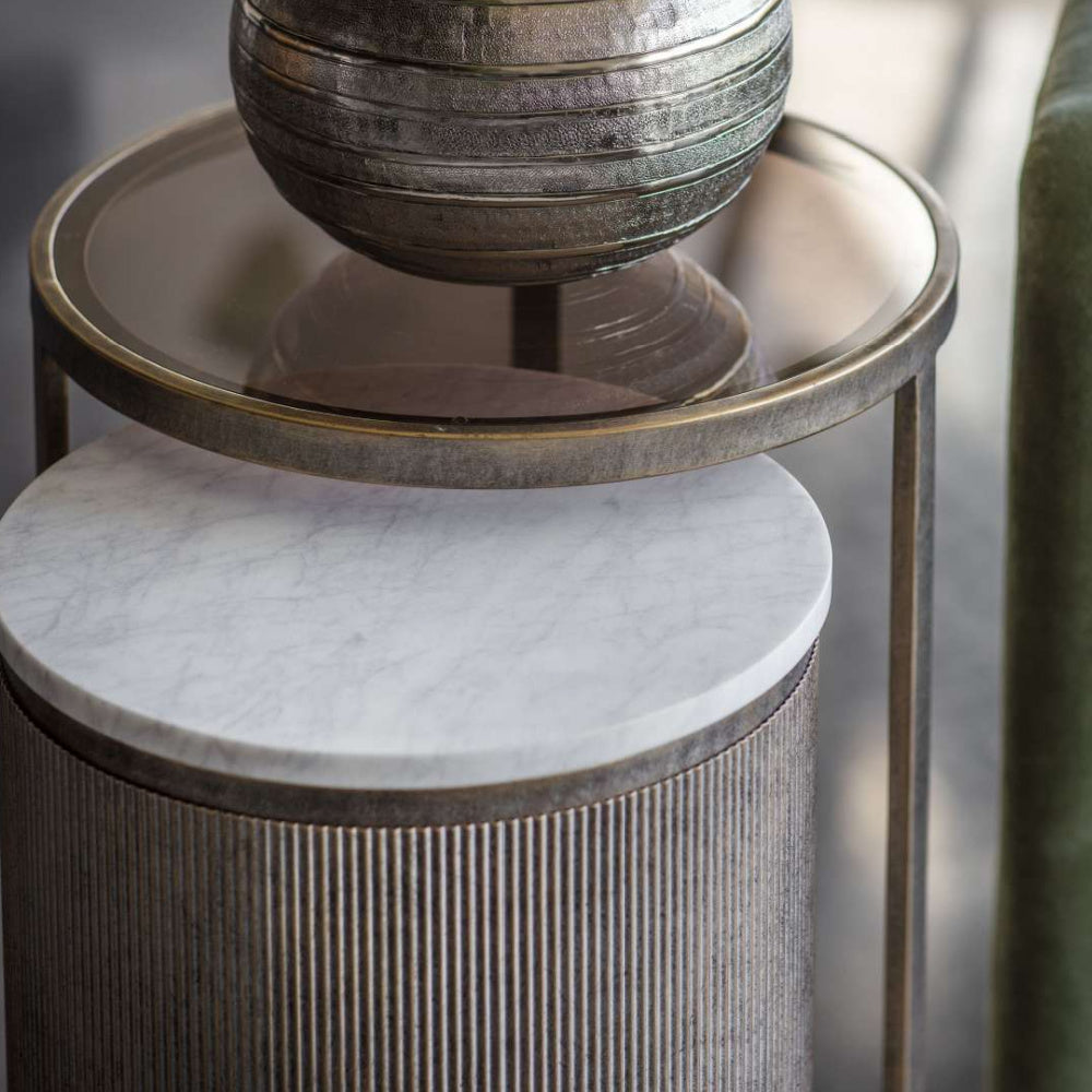 Belvedere Aged Gold Nesting Side Table