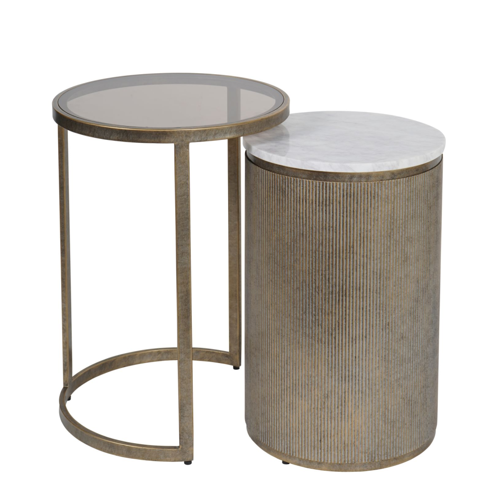 Belvedere Aged Gold Nesting Side Table