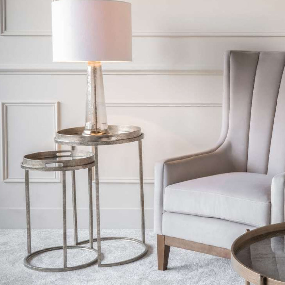 Hopo Vienna Antique Gold Atlas Set Of 2 Side Tray Tables