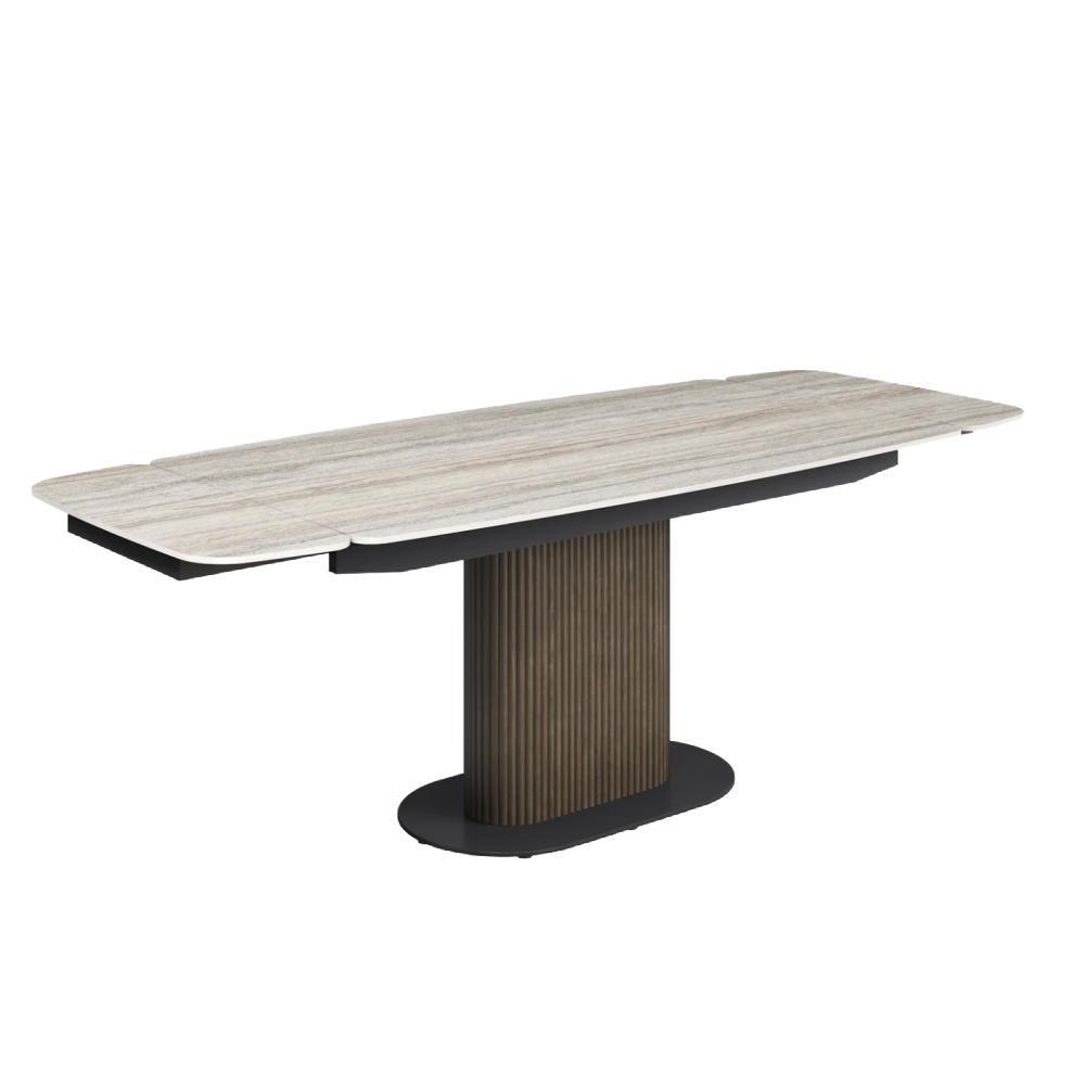 Modena 160-220cm Travertine Ceramic Extending Dining Table