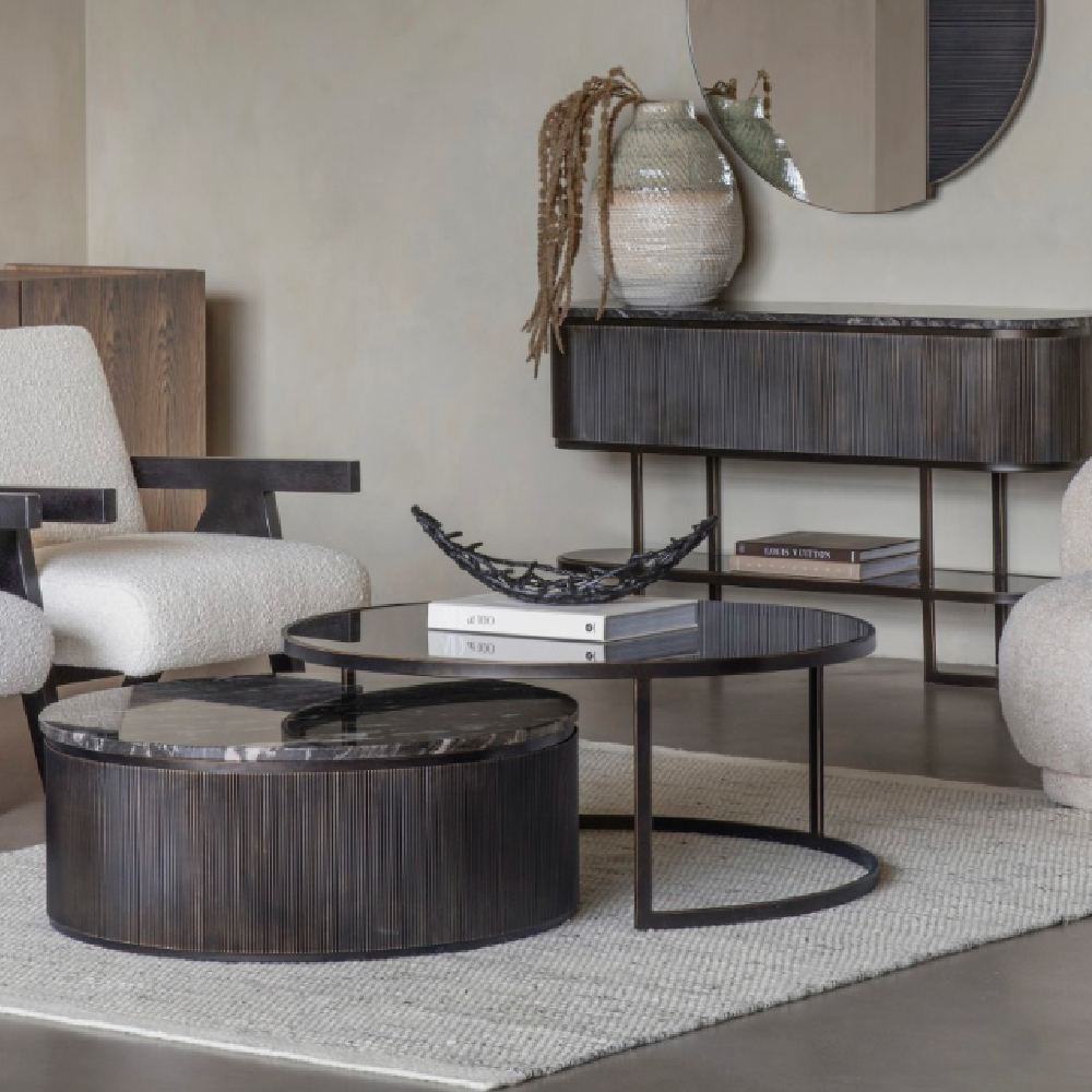 Belvedere Black Set of 2 Nesting Coffee Tables