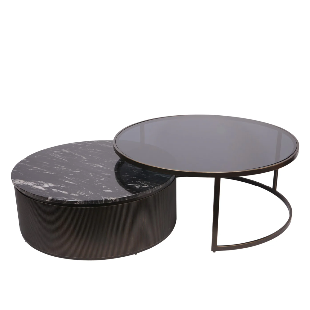Belvedere Black Set of 2 Nesting Coffee Tables
