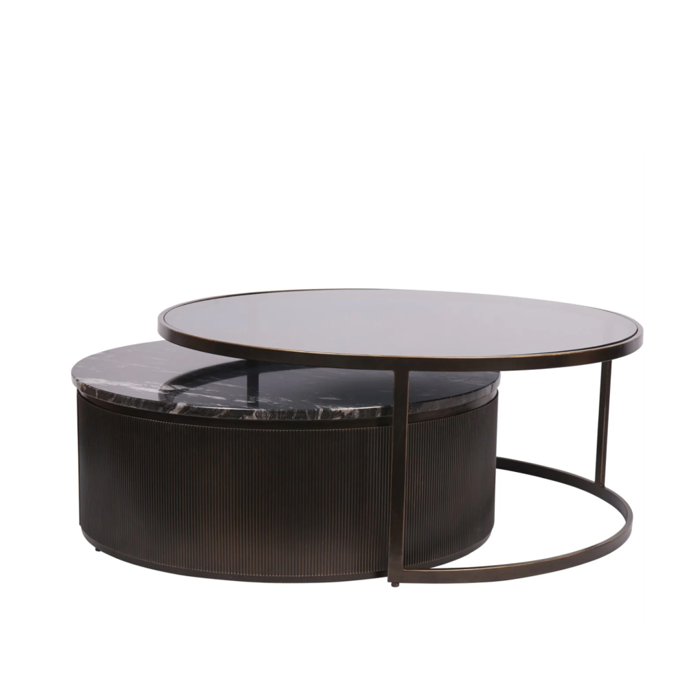 Belvedere Black Set of 2 Nesting Coffee Tables