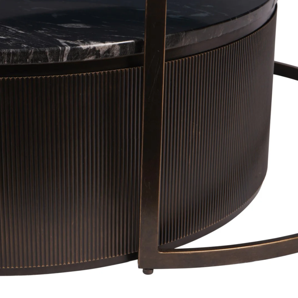 Belvedere Black Set of 2 Nesting Coffee Tables