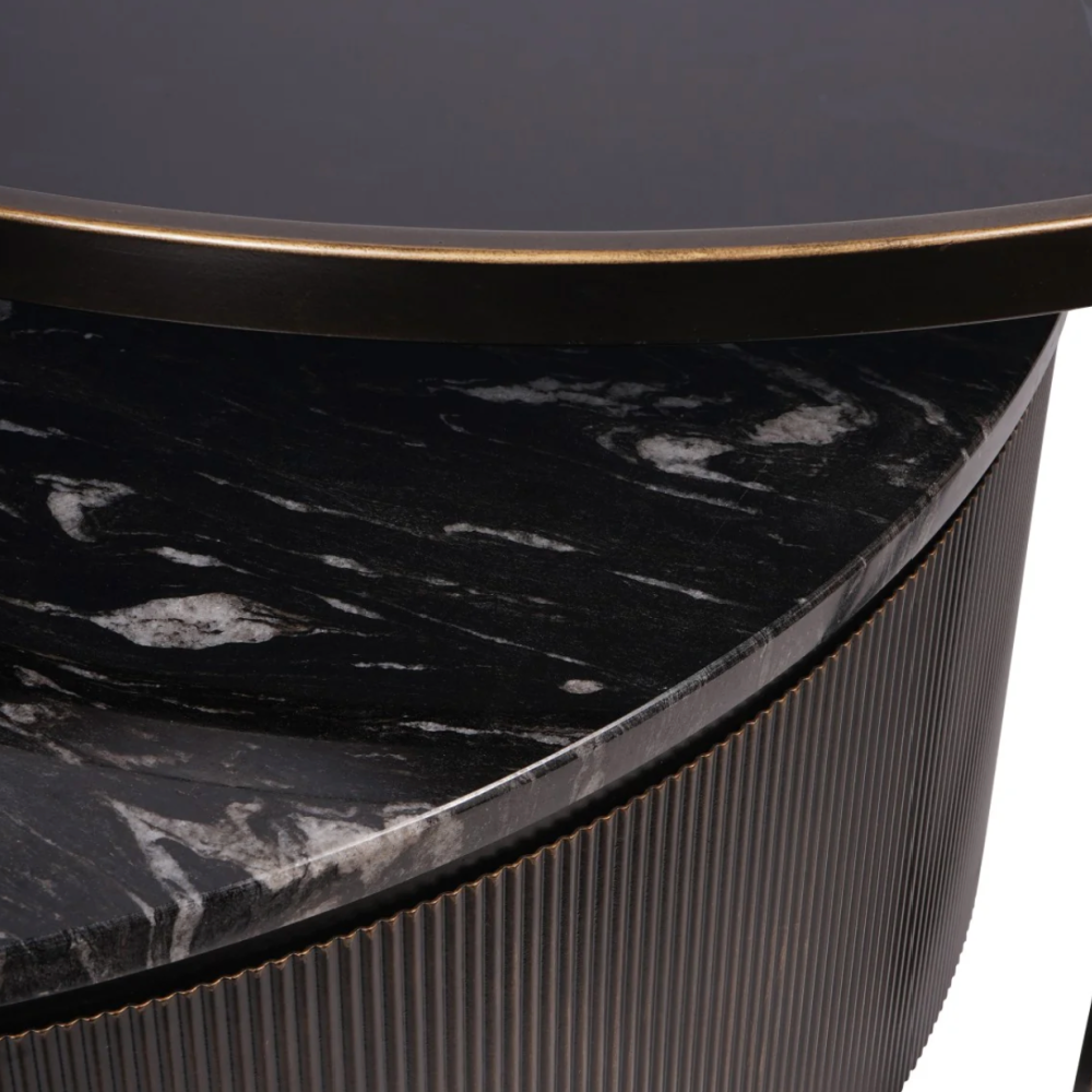 Belvedere Black Set of 2 Nesting Coffee Tables