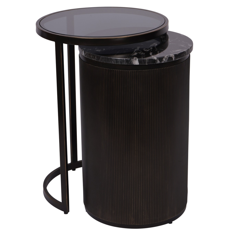 Belvedere Black Set of 2 Nesting Side Tables