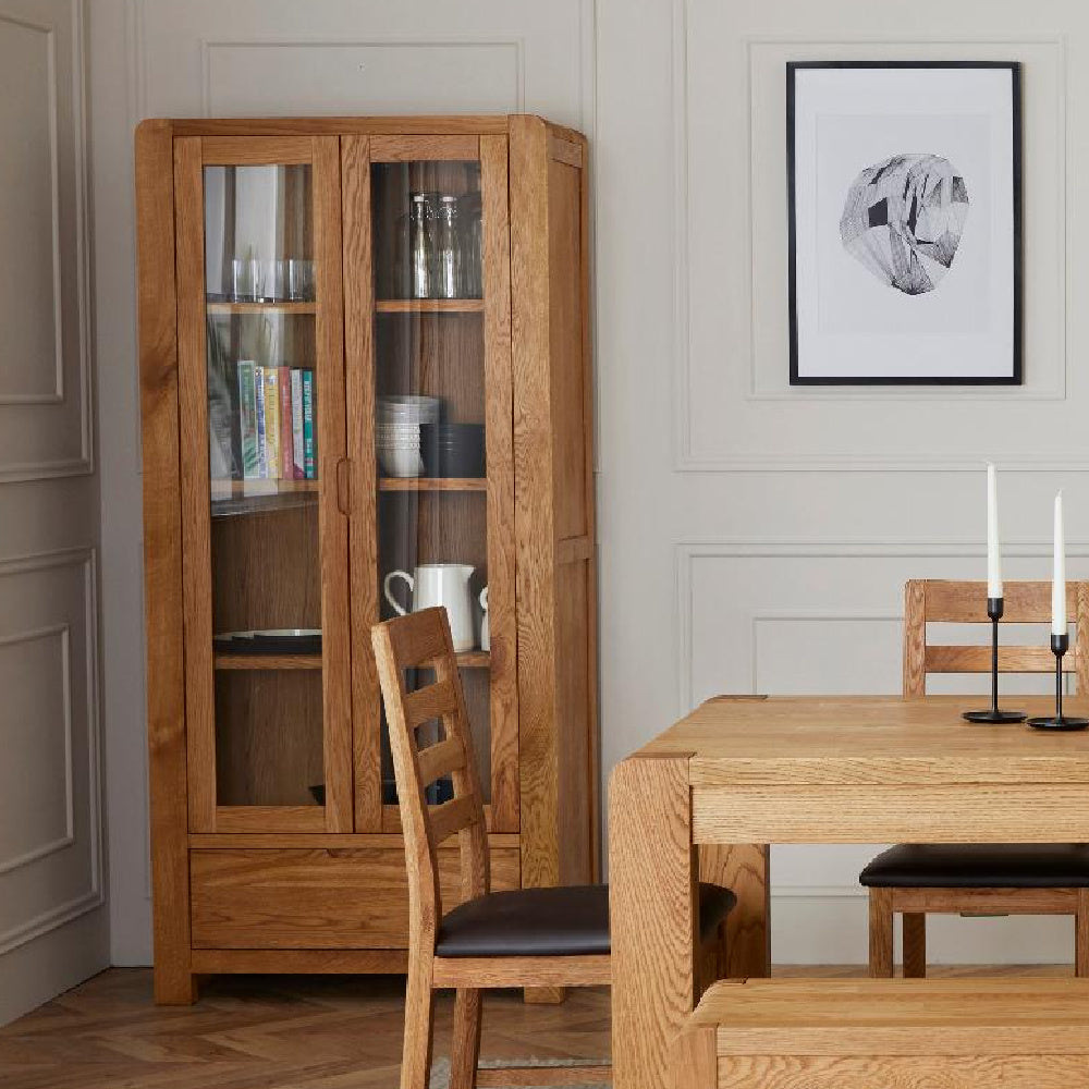 Bergen oak Display cabinet