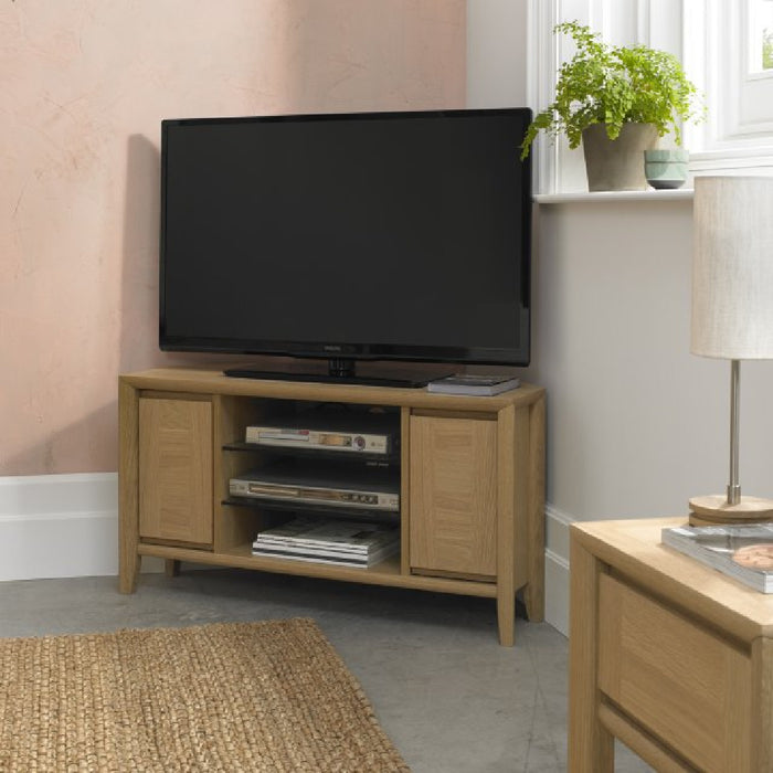 Bentley designs  Bergen Oak Corner Entertainment Unit