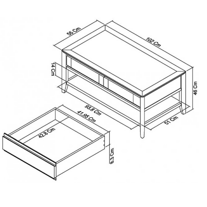 Bentley designs  Bergen Oak Coffee Table With Drawer