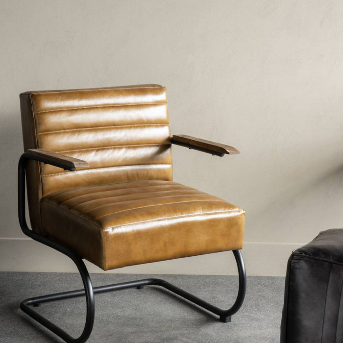 Henrick Occasional Leather Chair is Cognac