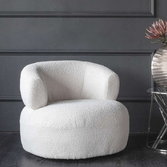 Luna Occasional Chair in Boucle Ivory