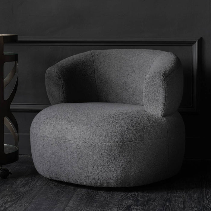 Luna Occasional Chair in Boucle Grey