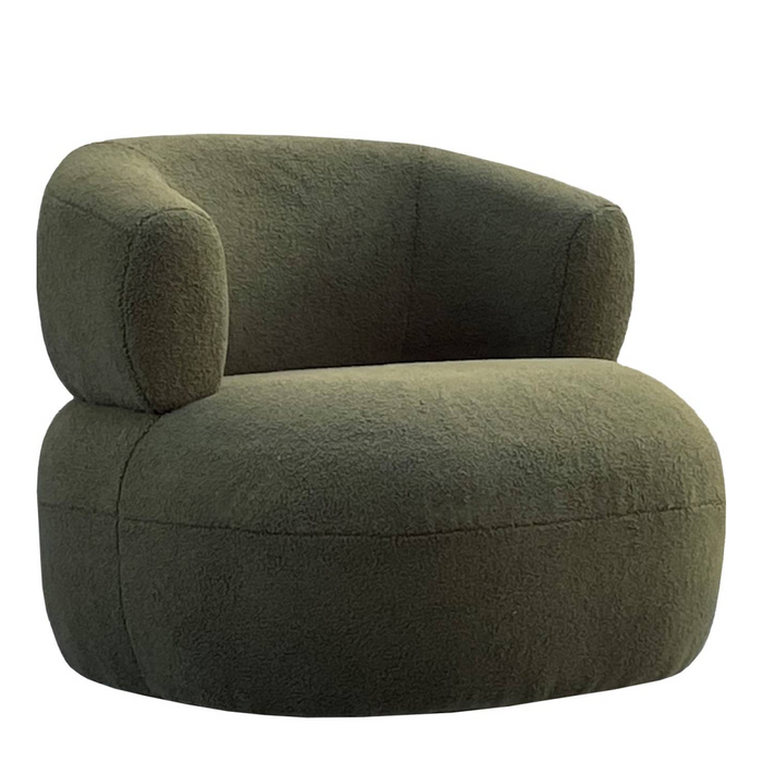 Luna Occasional Chair in Boucle Hunter Green