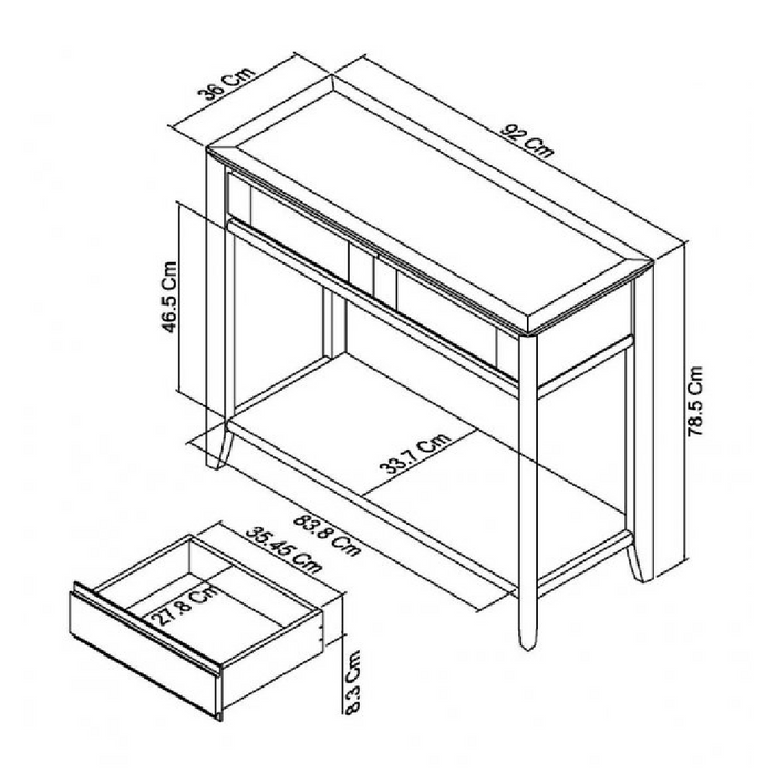 Bentley Designs Bergen Oak Console Table With Drawer