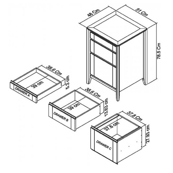 Bentley Designs Bergen Oak Filing Cabinet