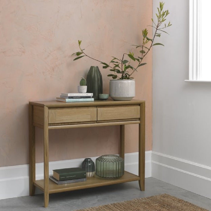 Bentley Designs Bergen Oak Console Table With Drawer