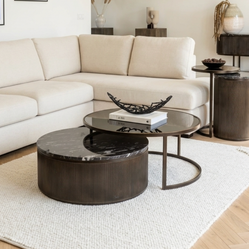 Belvedere Black Set of 2 Nesting Coffee Tables