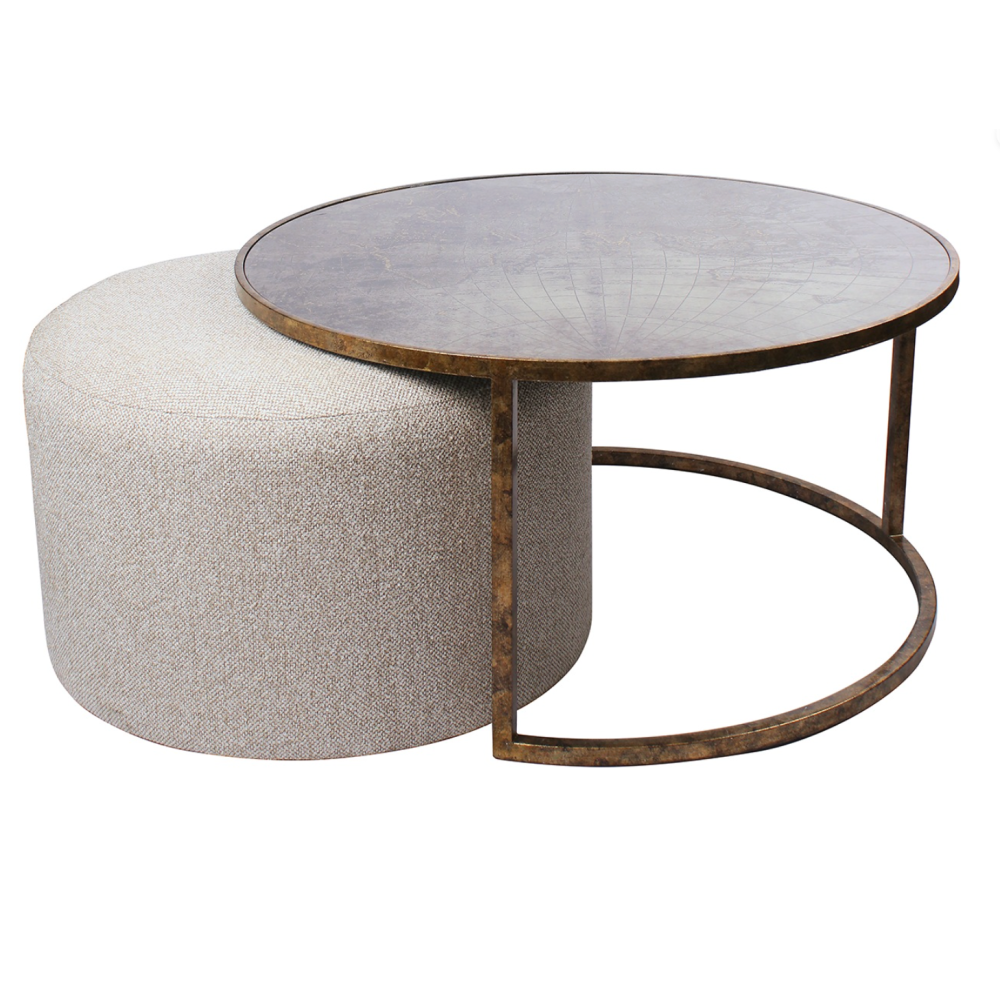 Atlas Coffee Table & Knotted Pouffe
