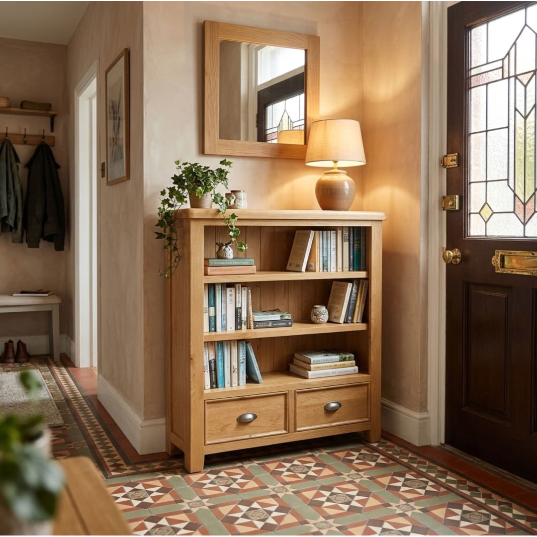 Kingsbury Oak Low Bookcase