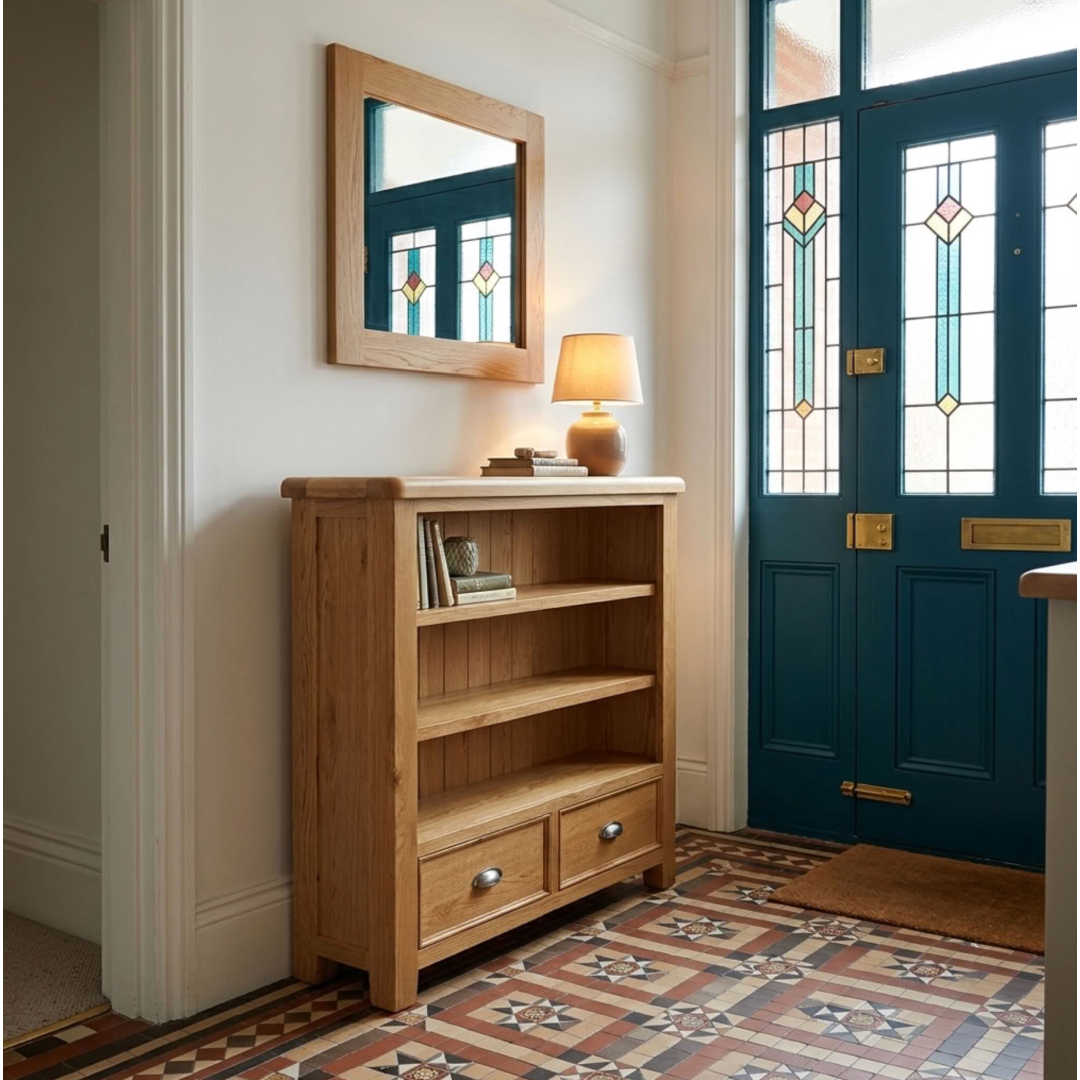 Kingsbury Oak Low Bookcase